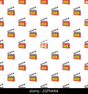 Clapperboard pattern, cartoon style Stock Vector