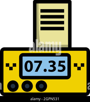 Taxi Meter With Receipt Icon Stock Vector