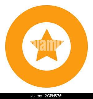 Add to favorites vector white glyph icon, star symbol Stock Vector