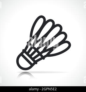 Badminton shuttlecock line icon isolated Stock Vector