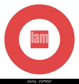 Stop button flat vector white glyph icon Stock Vector