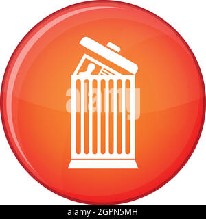 Resume thrown away in the trash can icon Stock Vector