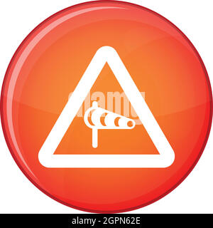 Sign warning about cross wind from the left Stock Vector