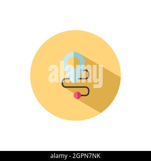 Location. Map and navigation. Flat icon in a circle. Commerce vector illustration Stock Vector