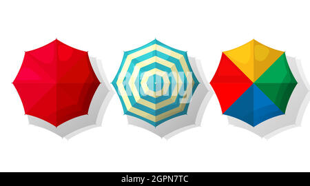 Beach umbrellas set Stock Vector