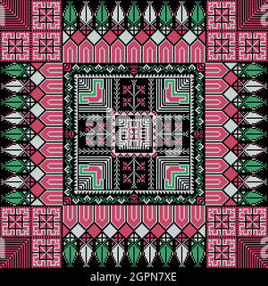 Traditional Palestinian Embroidery Pattern 21 Stock Vector