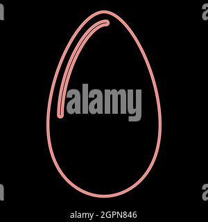 Neon egg the red color vector illustration flat style image Stock Vector