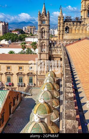 Palermo cathedral seen from the roof. Sicily. Stock Photo