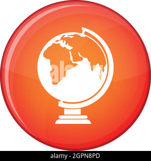 Globe icon, flat style Stock Vector