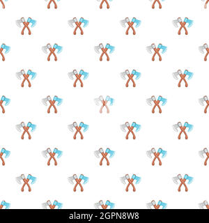 Crossed axes pattern, cartoon style Stock Vector