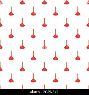 Red cup plunger pattern, cartoon style Stock Vector