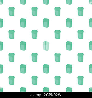 Turquoise trash can pattern, cartoon style Stock Vector