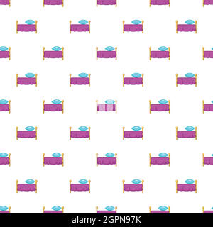 Hotel bed pattern, cartoon style Stock Vector