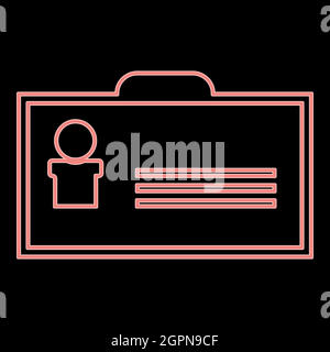 Neon badge the red color vector illustration flat style image Stock Vector