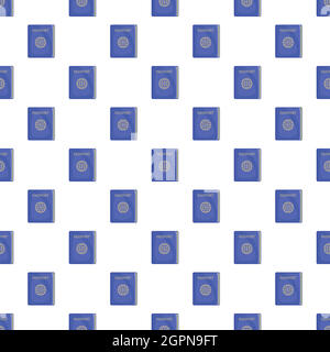 Blue passport pattern, cartoon style Stock Vector