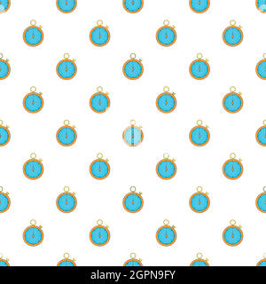 Stopwatch pattern, cartoon style Stock Vector