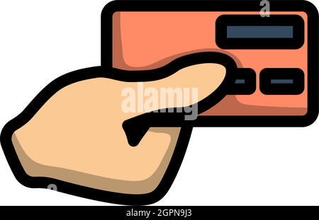 Hand Holding Credit Card Icon Stock Vector