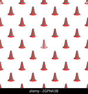 Safety cones pattern, cartoon style Stock Vector
