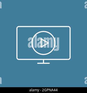 Cinema watch icon concept. Tv or theater Stock Vector