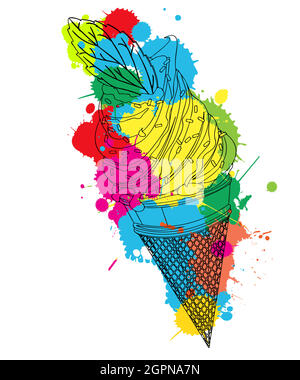 Mint ice cream Stock Vector