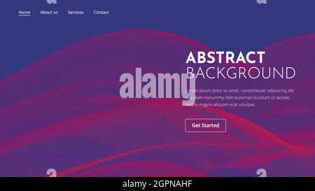 Digital wave and modern technological background landing page with futuristic concept. Trend dark pink and purple galaxy fluid Stock Vector