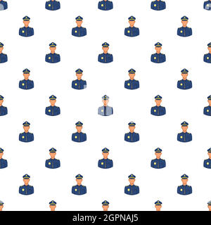 Policeman pattern, cartoon style Stock Vector