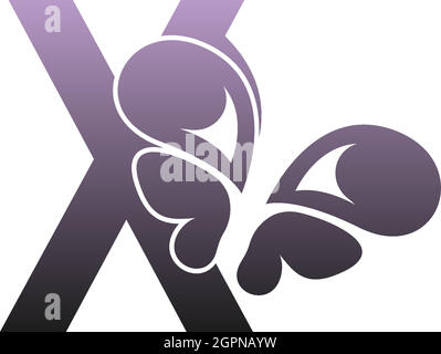 Letter X with butterfly icon logo design vector Stock Vector