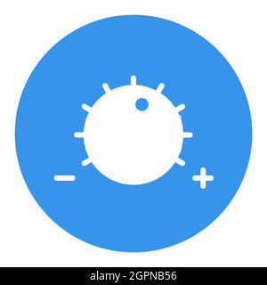 Volume knob vector flat white glyph icon Stock Vector