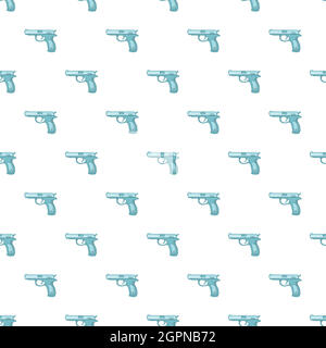 Gun pattern, cartoon style Stock Vector