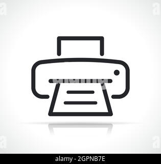 print or printer line icon Stock Vector