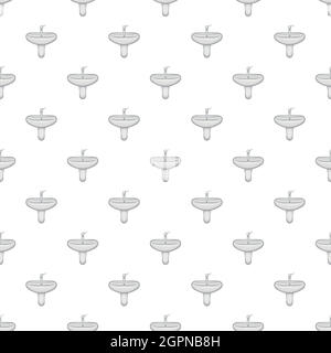 Ceramic sink pattern, cartoon style Stock Vector