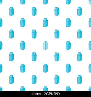 Box of milk pattern, cartoon style Stock Vector