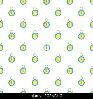Blue stopwatch pattern, cartoon style Stock Vector
