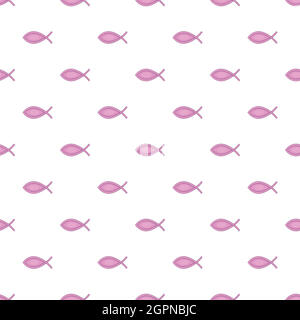 Christian fish pattern, cartoon style Stock Vector