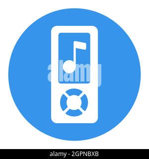 Mp3 player vector flat white glyph icon Stock Vector