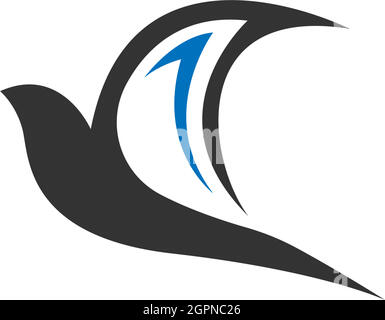 Simple Design of Swift Bird logo icon template vector illustration Stock Vector