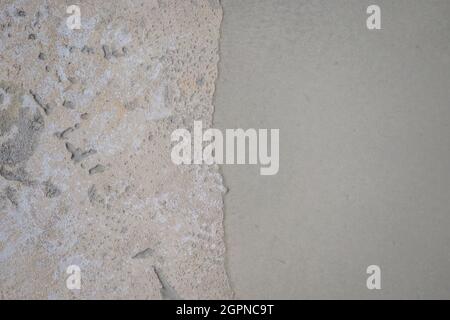 floor partially covering with self-levelling cement mortar Stock Photo