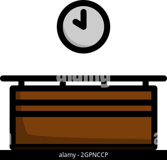 Office Reception Desk Icon Stock Vector