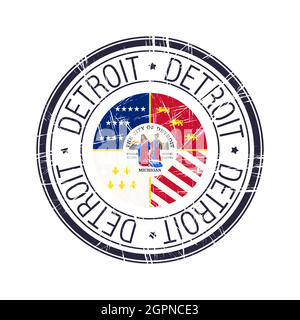 City of Detroit, Michigan vector stamp Stock Vector