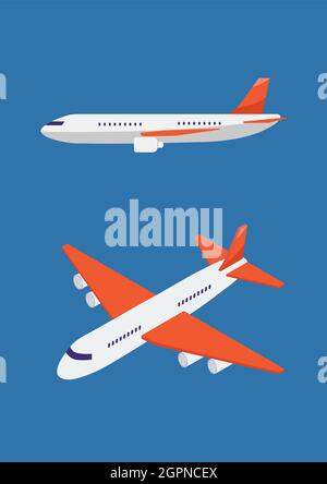 Airplane isometric illustration. Vector illustration Stock Vector