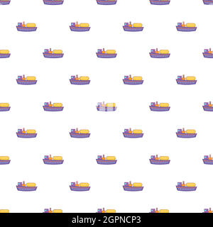 Oil tanker pattern, cartoon style Stock Vector
