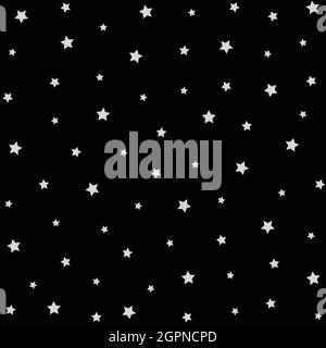 Gray colored seamless stars on black background vector illustration Stock Vector