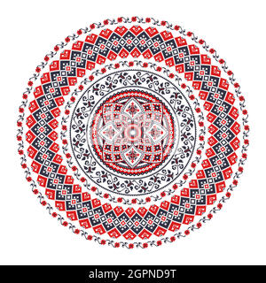 Romanian round design element 12 Stock Vector