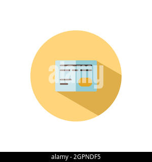 Credit card. Payment options. Flat icon in a circle. Commerce vector illustration Stock Vector