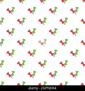 Pushpin pattern, cartoon style Stock Vector