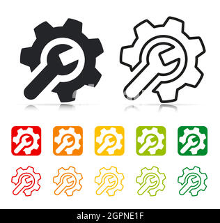 repairability index icons color set Stock Vector