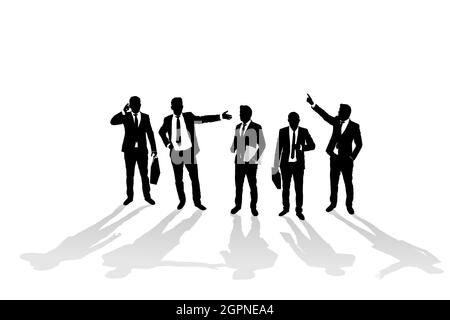 Various business man silhouettes Stock Vector