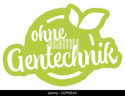 modern green stamp without genetic engineering (in german) Stock Vector