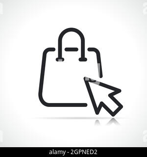 shop bag and cursor icon Stock Vector