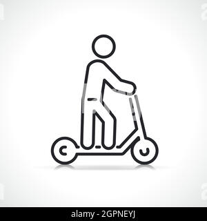 scooter or kick bike icon Stock Vector